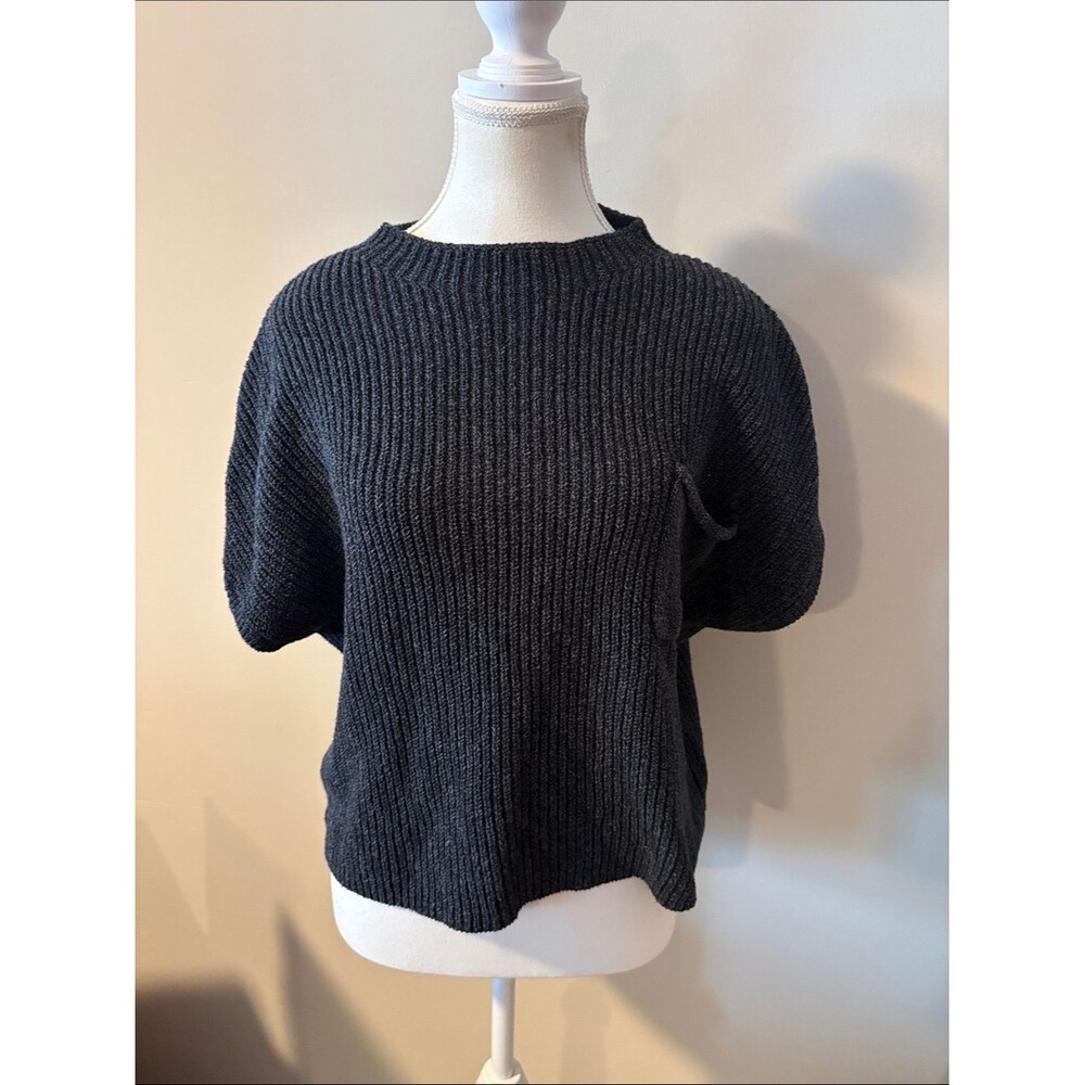 Free People Beach Charcoal Knit 100% Cotton Freya Sleeveless Sweater Top. Sz XL - Picture 2 of 9